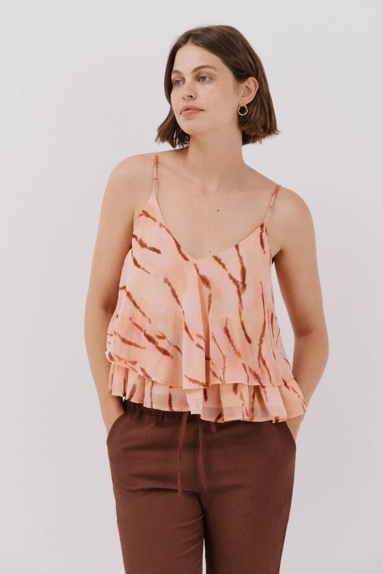 Cortefiel Blusa estampada fluida Multicolor Hot