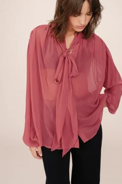 Grace & Mila Blusa fluida con lazada Rosa Best