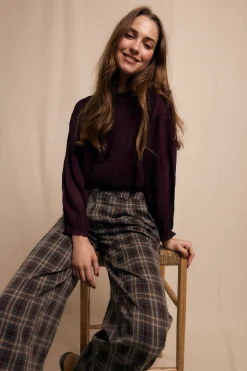 Slowlove Blusa fruncida Granate Hot