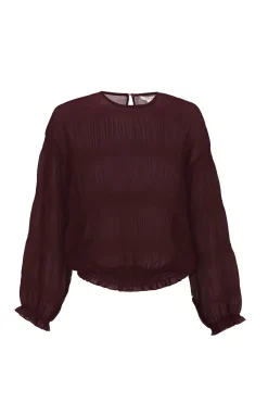 Slowlove Blusa fruncida Granate Hot
