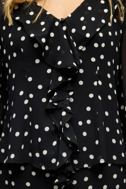 Object Blusa gasa estampada Negro Sale