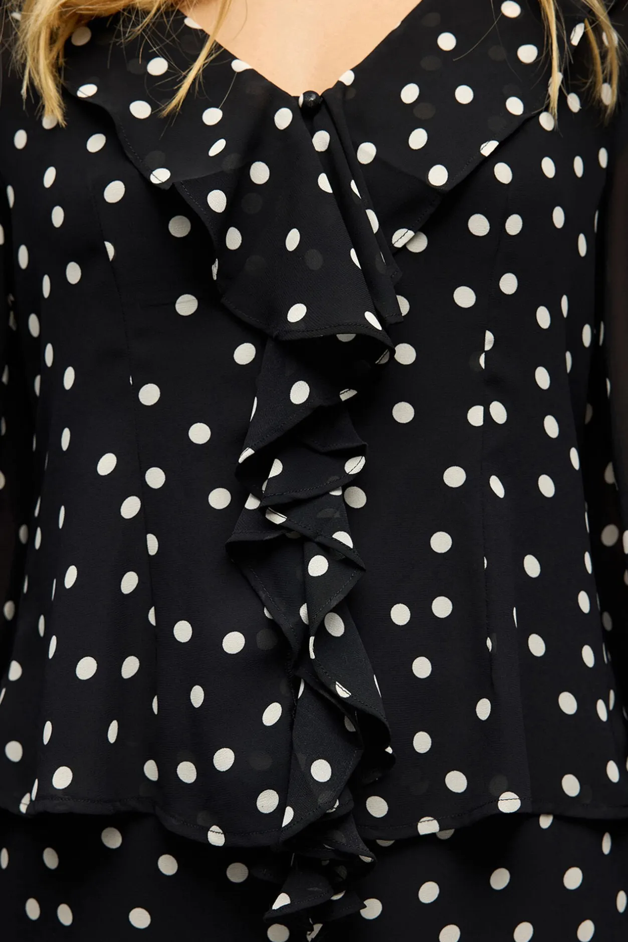 Object Blusa gasa estampada Negro Sale