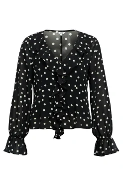 Object Blusa gasa estampada Negro Sale