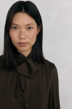 Pedro del Hierro Blusa gasa lazada Marrón Online