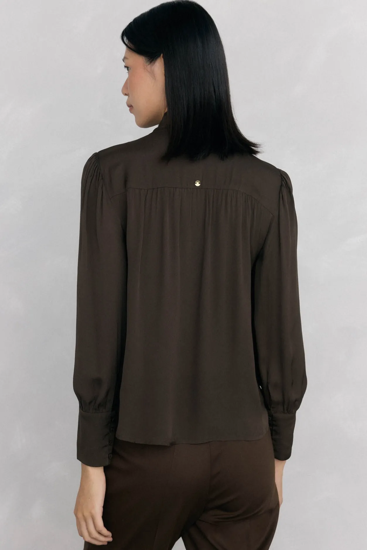 Pedro del Hierro Blusa gasa lazada Marrón Online