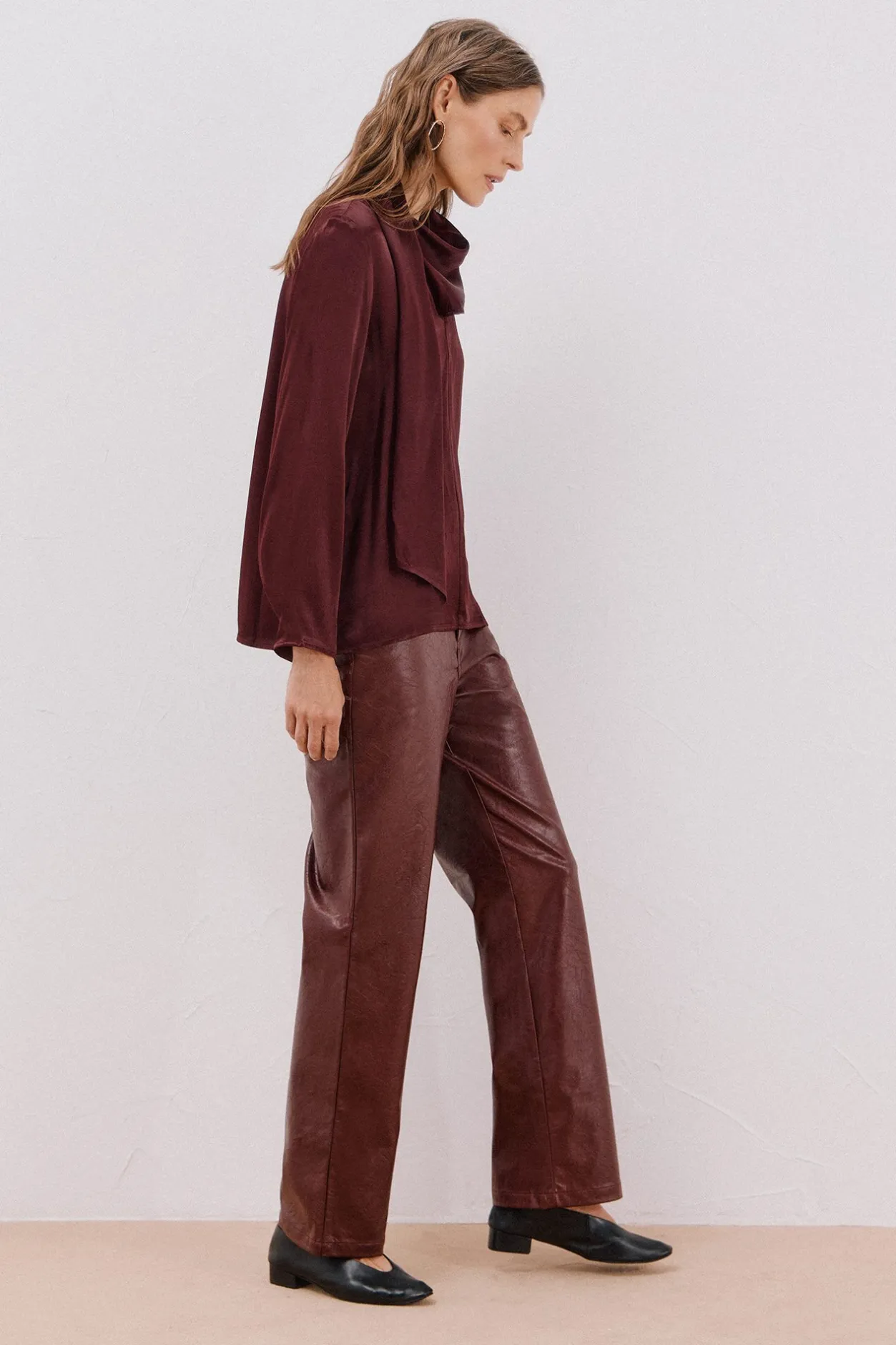 Cortefiel Blusa lazo Vino Best