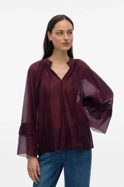 Vero Moda Blusa manga de volantes Morado Hot