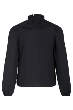Vila Blusa manga larga con volantes Negro Sale