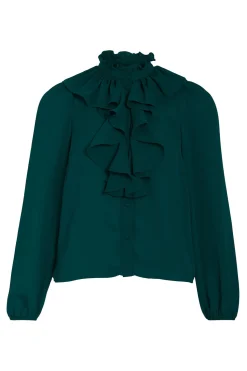 Vila Blusa manga larga con volantes Turquesa Hot
