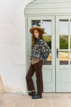 Jaase Blusa nadia estampado Nomade Estampado azul Clearance