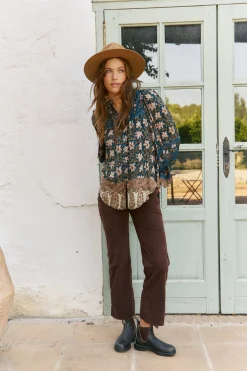 Jaase Blusa nadia estampado Nomade Estampado azul Clearance