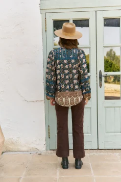 Jaase Blusa nadia estampado Nomade Estampado azul Clearance