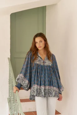 Jaase Blusa Paloma estampado Nico Azul Clearance
