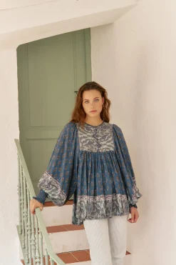 Jaase Blusa Paloma estampado Nico Azul Clearance