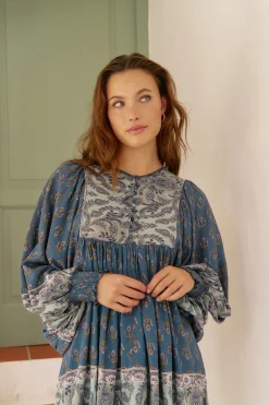 Jaase Blusa Paloma estampado Nico Azul Clearance