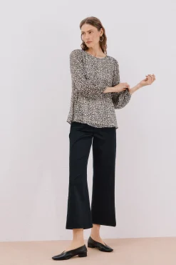 Cortefiel Blusa plisada Estampado blanco Discount