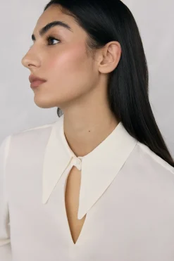 Pedro del Hierro Blusa plumas puño Blanco Hot