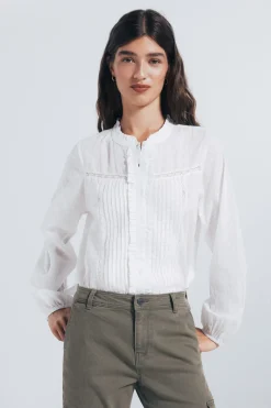 Springfield Blusa plumetti lace marrón Hot