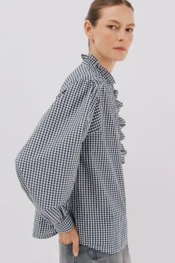 Cortefiel Blusa rayas cuello volantes Multicolor Outlet