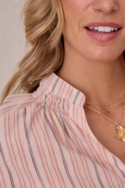 Polín Et Moi Blusa rayas lurex Rosa New