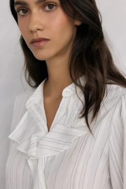 Pedro del Hierro Blusa rayas volante Varios Sale