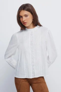 Springfield Blusa romántica lace marrón Best