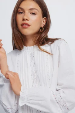 Springfield Blusa romántica lace marr&oacute;n Best