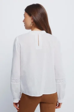 Springfield Blusa romántica lace marr&oacute;n Best