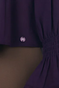 Pedro del Hierro Blusa romántica volante Morado Sale