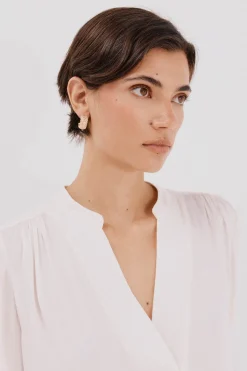 Cortefiel Blusa satinada fluida Blanco Outlet