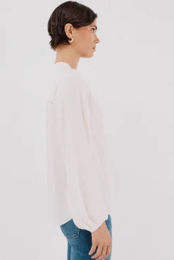 Cortefiel Blusa satinada fluida Blanco Outlet