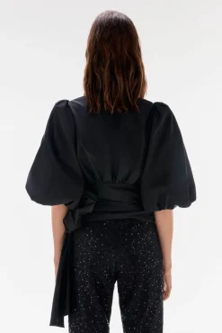 TFP by Tamara Falcó Blusa tafeta lazo Negro Discount