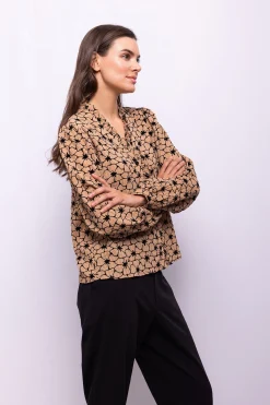 Object Blusa tejido textura Marr&oacute;n Hot