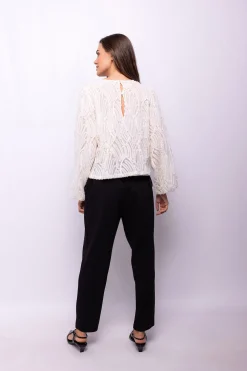 Object Blusa tejido textura Blanco Clearance