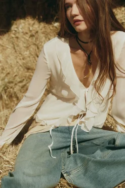 High Spirits Blusa Twisty beige New