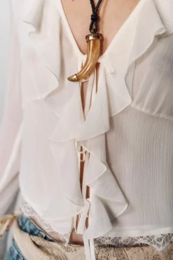 High Spirits Blusa Twisty beige New