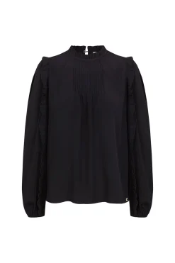 Pedro del Hierro Blusa volantes puntilla Negro Sale