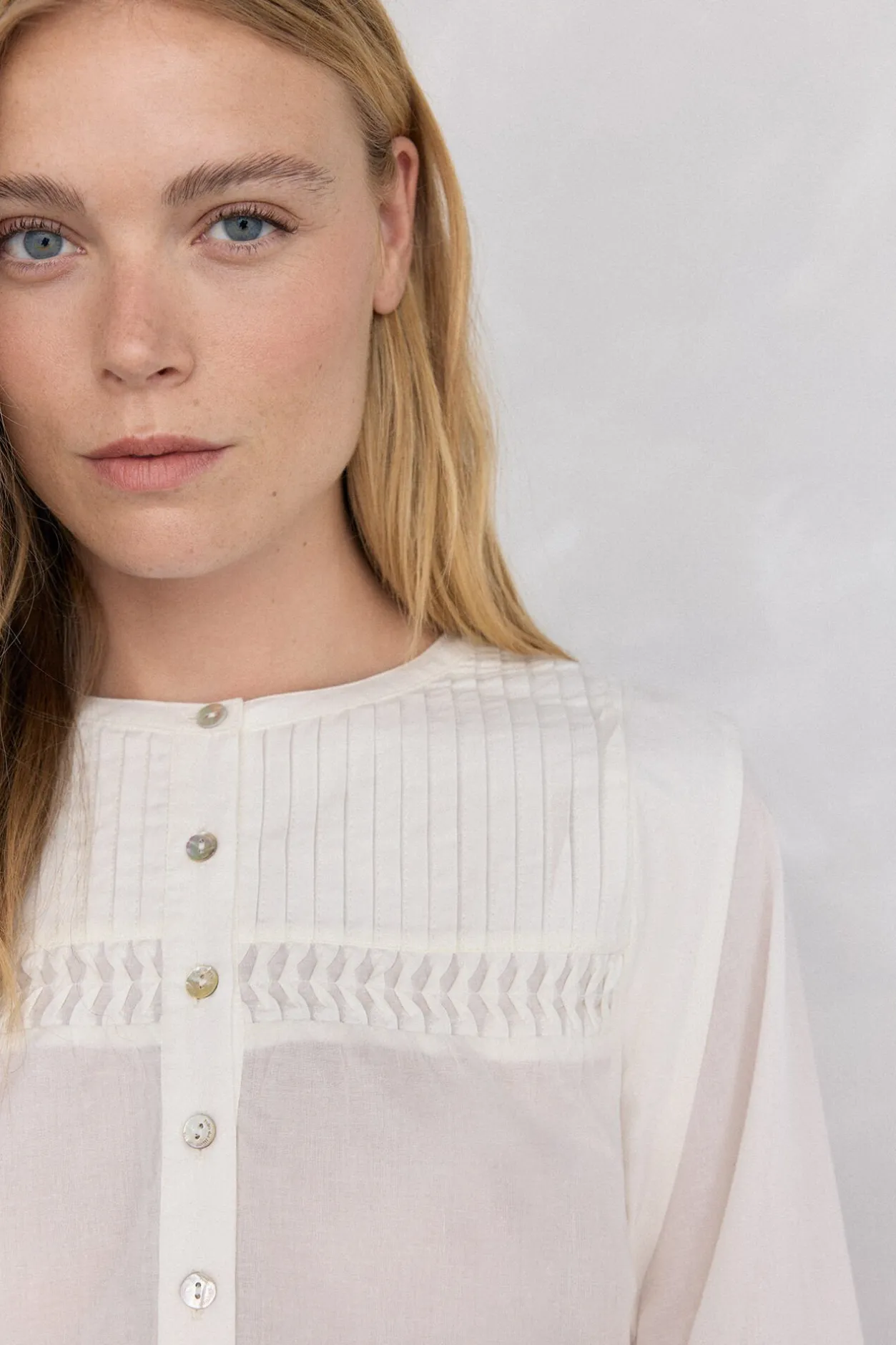 Pedro del Hierro Bluseta romántica Crudo Online