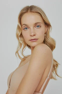 Ivette Bridal Body sin espalda con escote pronunciado en nude beige Discount