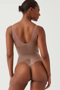 Spanx Body tanga de compresión tul y satén Shaping satin nude Sale