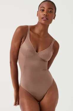 Spanx Body tanga de compresión tul y satén Shaping satin nude Sale