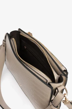 Vilanova Bolso Bandolera con Efecto Cocodrilo Beige Hot
