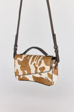 Pedro del Hierro Bolso bandolera marrón con estampado de vaca (piel) Varios Best