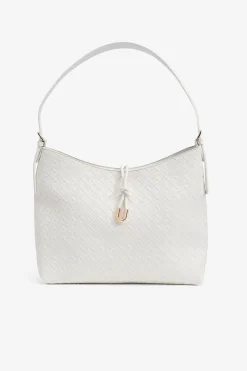 Vilanova Bolso de hombro con textura de trama Blanco Clearance
