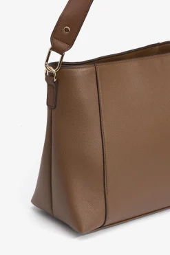 Vilanova Bolso de Hombro Efecto Piel Marr&oacute;n Outlet