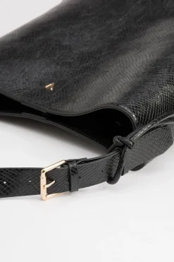 Vilanova Bolso de Hombro Efecto Serpiente Negro Sale