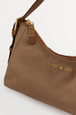Pedro del Hierro Bolso de hombro en nylon con cremallera Beige Online