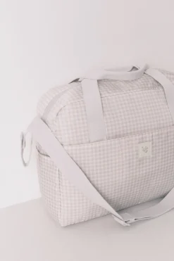 Women'secret Bolso grande "maternity" cuadros vichy oscuro gris Outlet