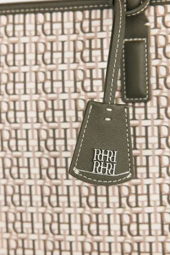 Pedro del Hierro Bolso mini tote bandolera monograma Verde Outlet