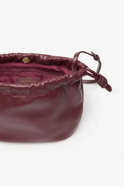 Cortefiel Bolso saco bandolera Granate Discount